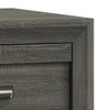 Velz Nightstand | 2 Drawers | Metal Finger Pull Handles | Dark Gray Wood