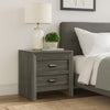 Velz Nightstand | 2 Drawers | Metal Finger Pull Handles | Dark Gray Wood