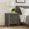 Velz Nightstand | 2 Drawers | Metal Finger Pull Handles | Dark Gray Wood