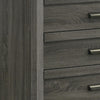 Velz Tall Dresser Chest | 5 Drawers | Finger Pull Handles | Dark Gray Wood