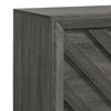 Velz TV Media Stand Cabinet | 2 Chevron Doors. Open Shelves | Dark Gray BM338482