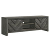 Velz TV Media Stand Cabinet | 2 Chevron Doors. Open Shelves | Dark Gray BM338482