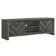 Velz TV Media Stand Cabinet | 2 Chevron Doors. Open Shelves | Dark Gray BM338482