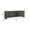 Velz TV Media Stand Cabinet | 2 Chevron Doors. Open Shelves | Dark Gray BM338482