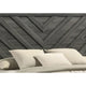 Velz Full Size Bed w Chevron Patterned Headboard | Dark Gray Wood