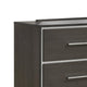 Hez 2pc Dresser and Mirror Set | 6 Drawers | Silver Trim | Modern Dark Brown BM338487