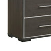 Hez 2pc Dresser and Mirror Set | 6 Drawers | Silver Trim | Modern Dark Brown BM338487