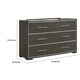 Hez 2pc Dresser and Mirror Set | 6 Drawers | Silver Trim | Modern Dark Brown BM338487