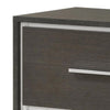 Hez Nightstand | 2 Drawers | Silver Trim | Modern Dark Brown Finish BM338488