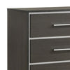 Hez Tall Dresser Chest | 5 Drawers | Silver Trim | Modern Dark Brown Finish BM338489