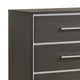 Hez Tall Dresser Chest | 5 Drawers | Silver Trim | Modern Dark Brown Finish BM338489