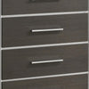 Hez Tall Dresser Chest | 5 Drawers | Silver Trim | Modern Dark Brown Finish BM338489