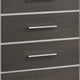 Hez Tall Dresser Chest | 5 Drawers | Silver Trim | Modern Dark Brown Finish BM338489