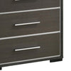 Hez Tall Dresser Chest | 5 Drawers | Silver Trim | Modern Dark Brown Finish BM338489