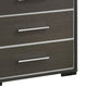 Hez Tall Dresser Chest | 5 Drawers | Silver Trim | Modern Dark Brown Finish BM338489