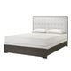 Hez King Size Bed | Tufted Cream White Headboard Upholstery | Dark Brown BM338491