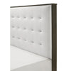 Hez King Size Bed | Tufted Cream White Headboard Upholstery | Dark Brown BM338491