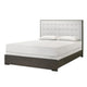 Hez Queen Size Bed | Tufted Cream White Headboard Upholstery | Dark Brown BM338492
