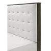 Hez Queen Size Bed | Tufted Cream White Headboard Upholstery | Dark Brown BM338492