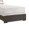 Hez Twin Size Bed | Tufted Cream White Headboard Upholstery | Dark Brown BM338493
