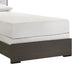 Hez Twin Size Bed | Tufted Cream White Headboard Upholstery | Dark Brown BM338493