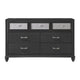 Lexi 2pc Dresser and Mirror Set | 7 Drawers | Silver Handles and Knobs | Black BM338494
