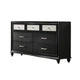 Lexi 2pc Dresser and Mirror Set | 7 Drawers | Silver Handles and Knobs | Black BM338494