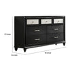 Lexi 2pc Dresser and Mirror Set | 7 Drawers | Silver Handles and Knobs | Black BM338494