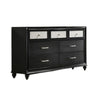 Lexi 2pc Dresser and Mirror Set | 7 Drawers | Silver Handles and Knobs | Black BM338494