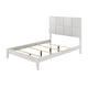 Deny Full Size Bed w Grid Pattern Headboard | Tapered Front Legs | White BM338501