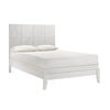 Deny Full Size Bed w Grid Pattern Headboard | Tapered Front Legs | White BM338501