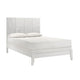 Deny Full Size Bed w Grid Pattern Headboard | Tapered Front Legs | White BM338501