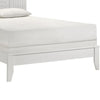 Deny Full Size Bed w Grid Pattern Headboard | Tapered Front Legs | White BM338501
