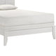 Deny Full Size Bed w Grid Pattern Headboard | Tapered Front Legs | White BM338501