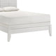 Deny King Size Bed w Grid Pattern Headboard | Tapered Front Legs | White BM338502