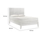 Deny King Size Bed w Grid Pattern Headboard | Tapered Front Legs | White BM338502
