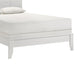 Deny Queen Size Bed w Grid Pattern Headboard | Tapered Front Legs | White BM338503