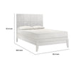 Deny Queen Size Bed w Grid Pattern Headboard | Tapered Front Legs | White BM338503