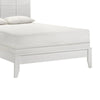 Deny Twin Size Bed w Grid Pattern Headboard | Tapered Front Legs | White BM338504