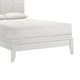 Deny Twin Size Bed w Grid Pattern Headboard | Tapered Front Legs | White BM338504