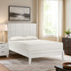 Deny Twin Size Bed w Grid Pattern Headboard | Tapered Front Legs | White