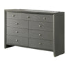 Deny 2pc Dresser and Mirror Set | 9 Drawers | Silver Knobs | Metallic Gray Wood BM338505