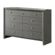 Deny 2pc Dresser and Mirror Set | 9 Drawers | Silver Knobs | Metallic Gray Wood BM338505