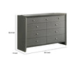 Deny 2pc Dresser and Mirror Set | 9 Drawers | Silver Knobs | Metallic Gray Wood BM338505