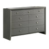 Deny 2pc Dresser and Mirror Set | 9 Drawers | Silver Knobs | Metallic Gray Wood BM338505