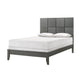 Deny Full Size Bed w Patterned Headboard | Tapered Front Legs | Metallic Gray BM338508