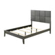Deny Full Size Bed w Patterned Headboard | Tapered Front Legs | Metallic Gray BM338508