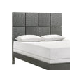 Deny Full Size Bed w Patterned Headboard | Tapered Front Legs | Metallic Gray BM338508