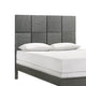 Deny Full Size Bed w Patterned Headboard | Tapered Front Legs | Metallic Gray BM338508