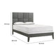Deny Full Size Bed w Patterned Headboard | Tapered Front Legs | Metallic Gray BM338508